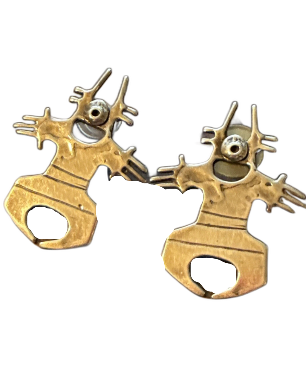 Vintage Rebecca Tobey Sterling Earrings - Figural Man - Southwest