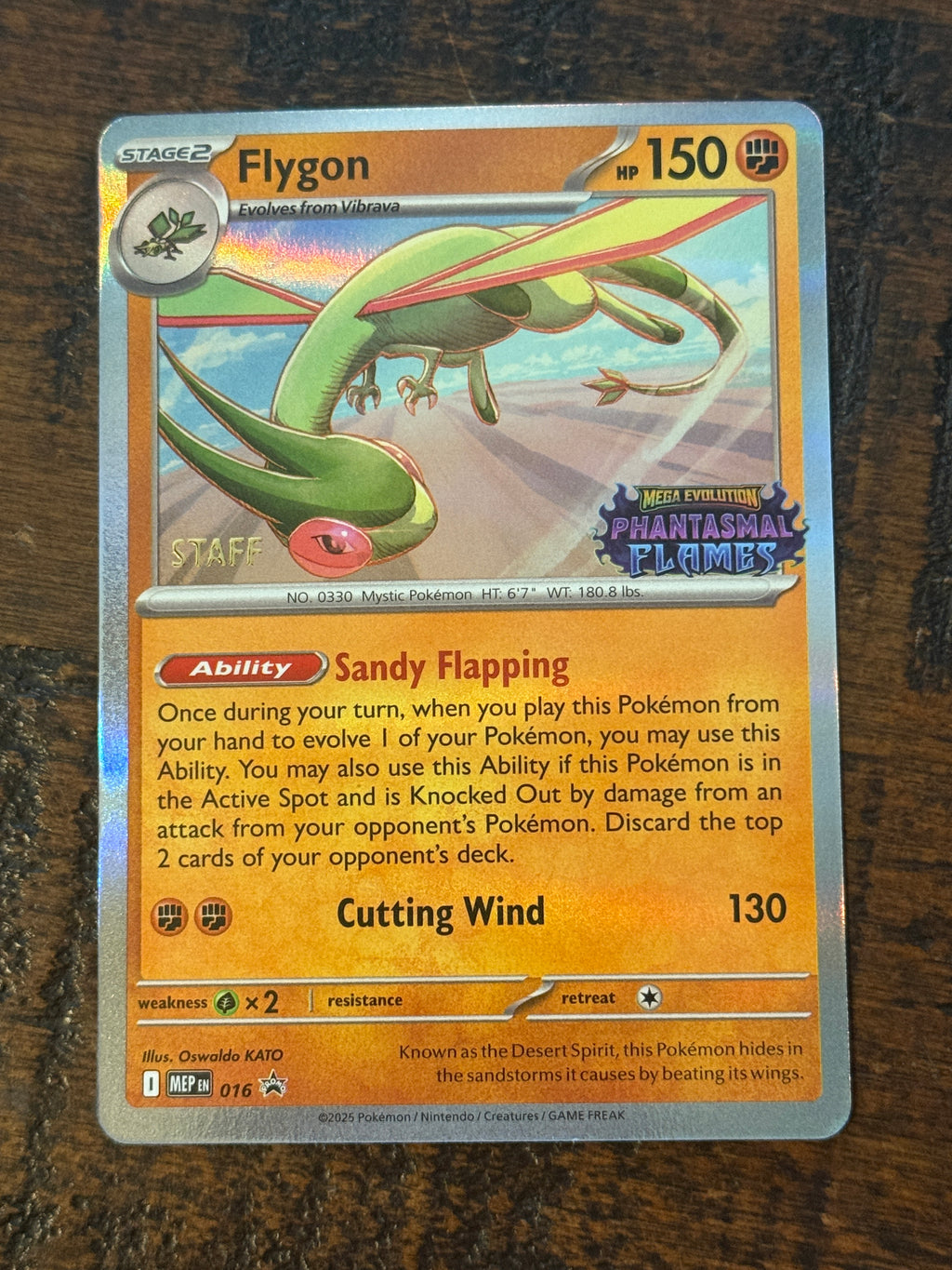 Flygon Phantasmal Flames Prerelease Staff Promo 016 NM