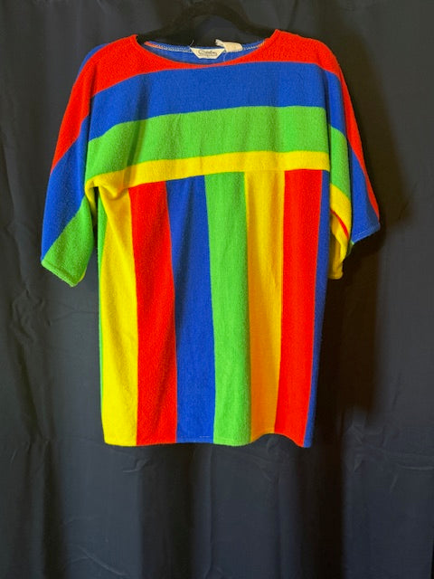 Neon stripes Catalina terry cloth shirt