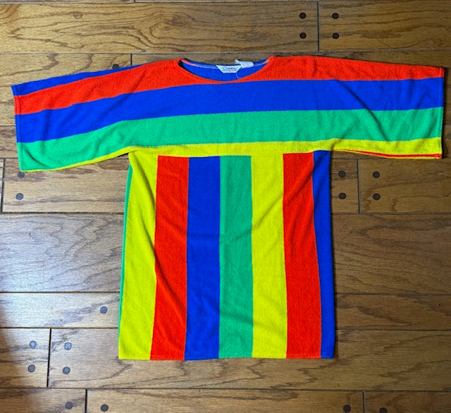 Neon stripes Catalina terry cloth shirt