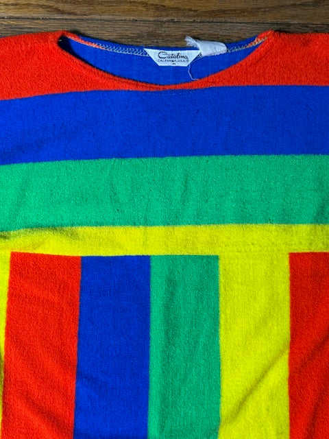 Neon stripes Catalina terry cloth shirt