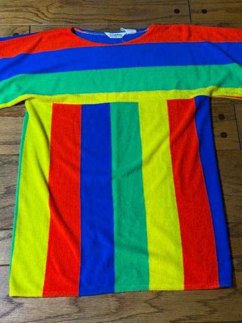 Neon stripes Catalina terry cloth shirt
