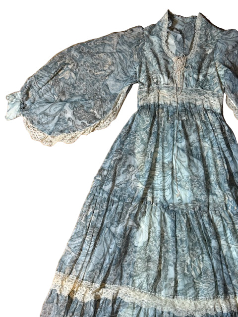 Rare fairy print Gunne Sax