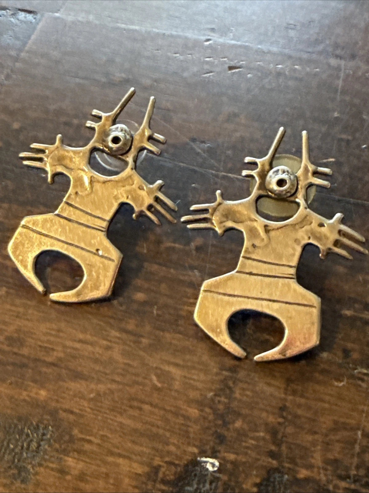 Vintage Rebecca Tobey Sterling Earrings - Figural Man - Southwest