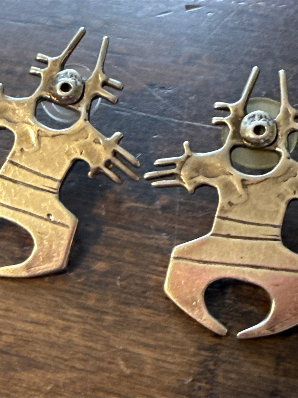 Vintage Rebecca Tobey Sterling Earrings - Figural Man - Southwest