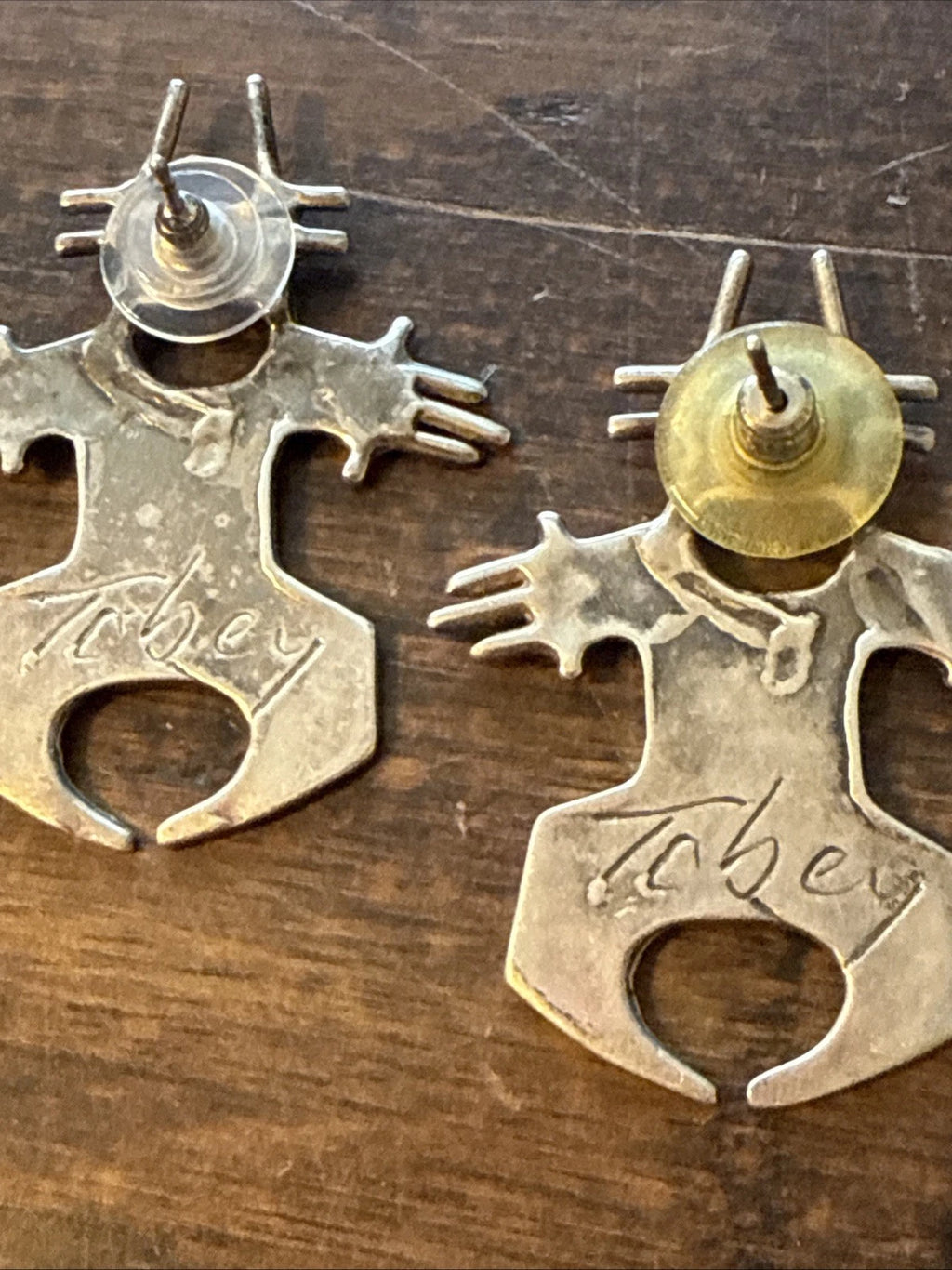 Vintage Rebecca Tobey Sterling Earrings - Figural Man - Southwest