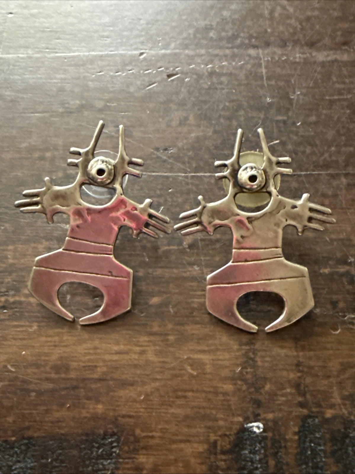 Vintage Rebecca Tobey Sterling Earrings - Figural Man - Southwest
